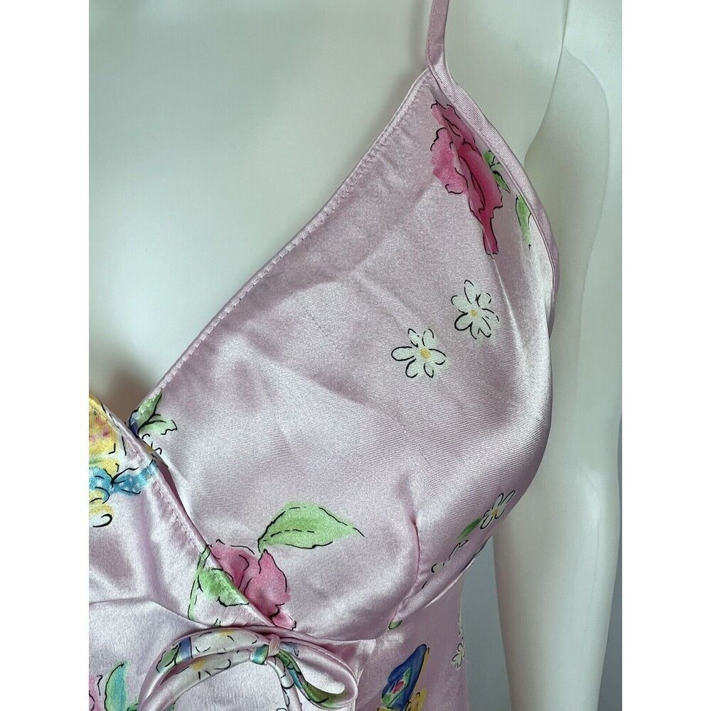 Secret Treasures Medium Pink Floral Sleeveless V-Neck Midi Nightgown Dress - Picture 3 of 8